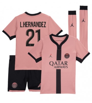 Paris Saint-Germain Lucas Hernandez #21 Tercera Equipación Niños 2024-25 Manga Corta (+ Pantalones cortos)